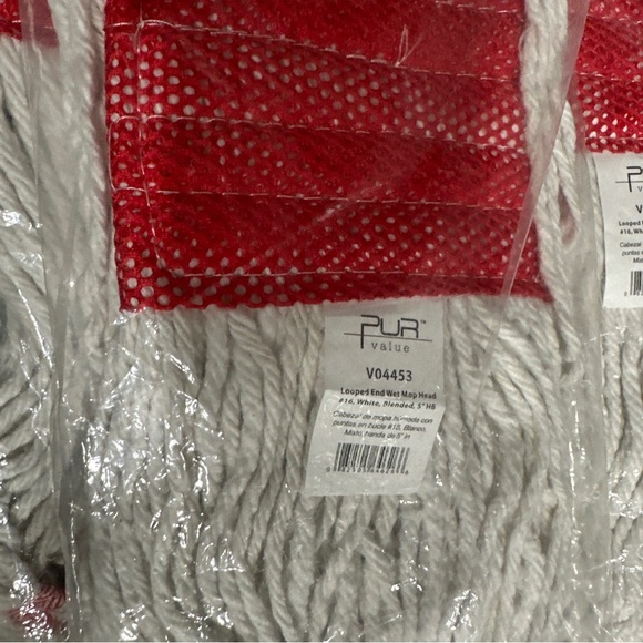 3 PUR VALUE V04453 TAIL BAND WET MOP HEAD #18 WHITE BLENDED 1.25" HB (884) NEW - Picture 8 of 9
